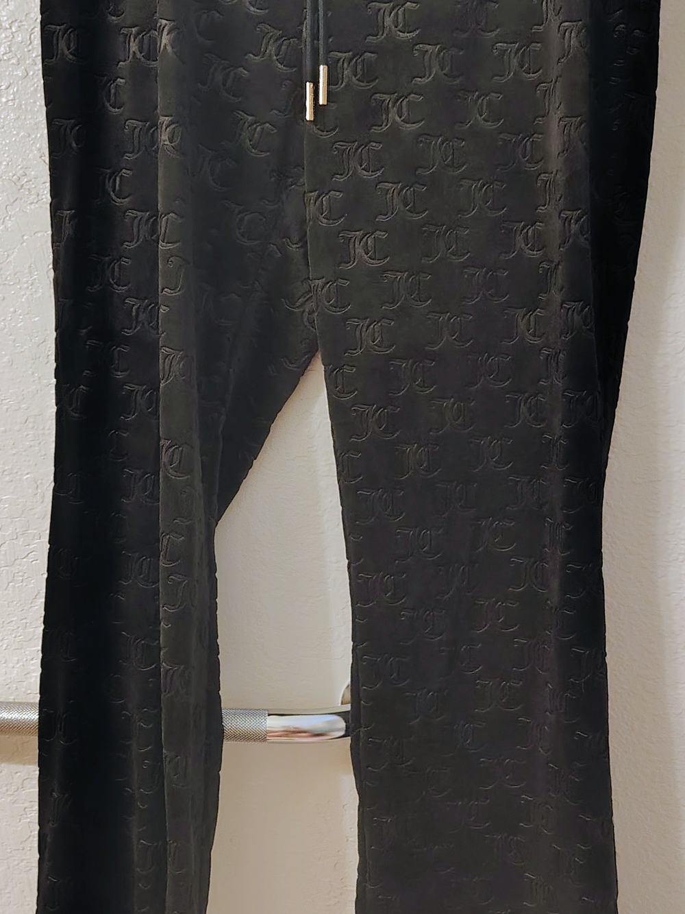 Juicy Couture Black Logo-Jacquard Lounge Pants